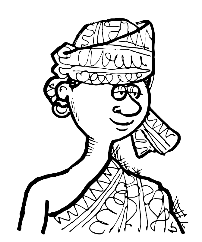 An African Woman with head dress - Openclipart