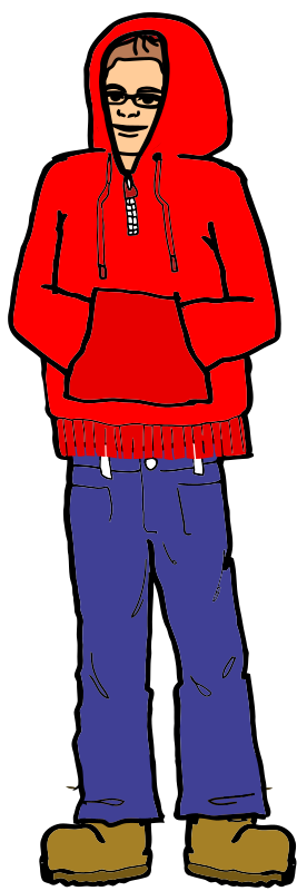 Man in a Red Hoodie - Openclipart