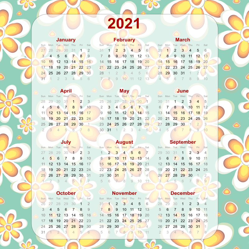 2021 Calendar