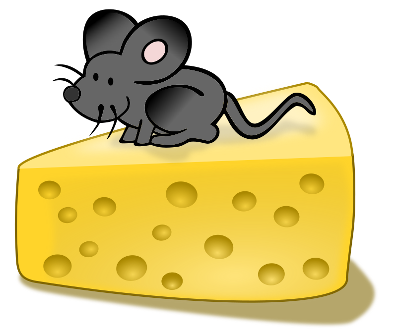 mouse eating cheese clipart