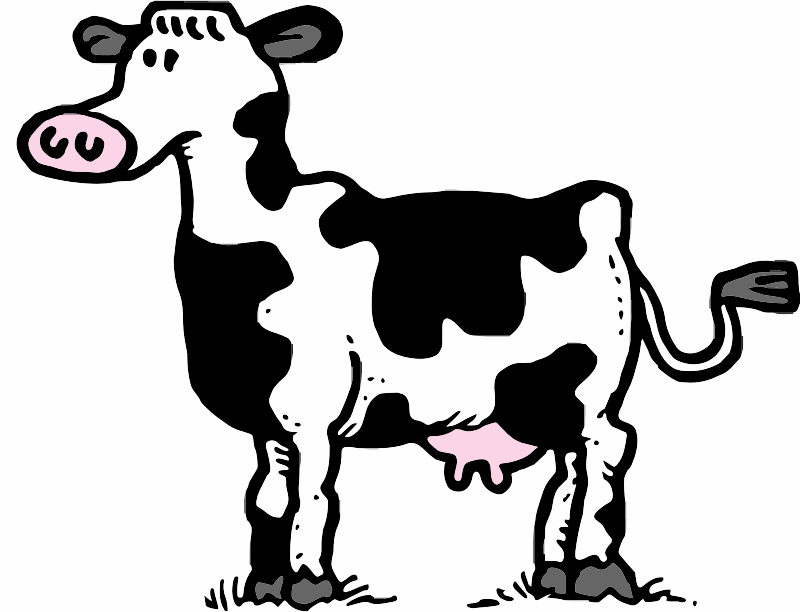 A Friesian Cow standing - Openclipart