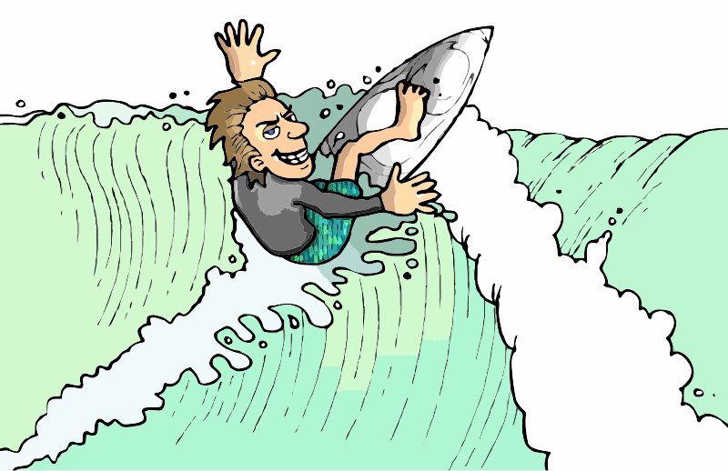 A Surfer on a wave - Openclipart