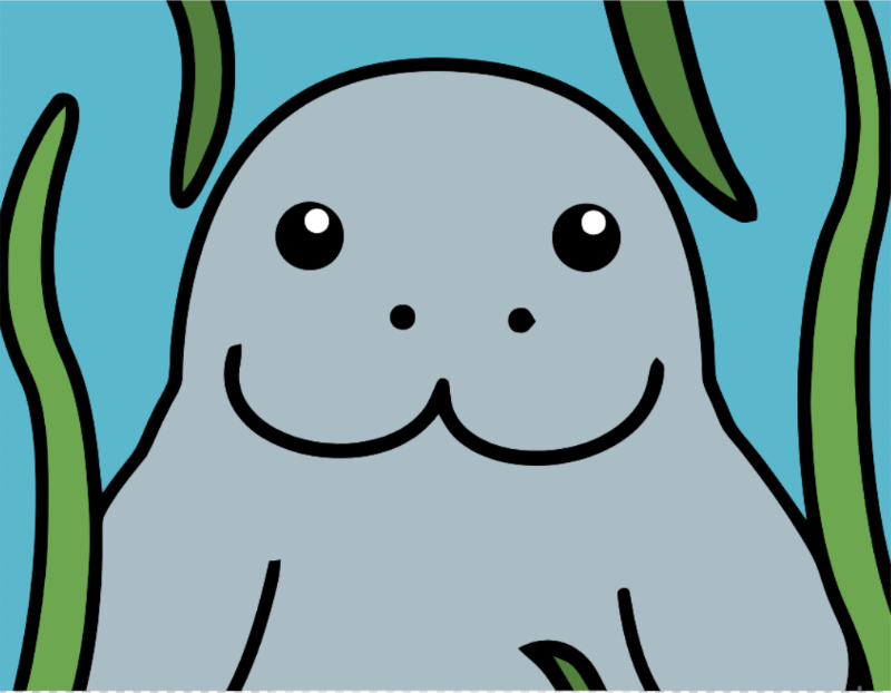 Cartoon Manatee - Openclipart