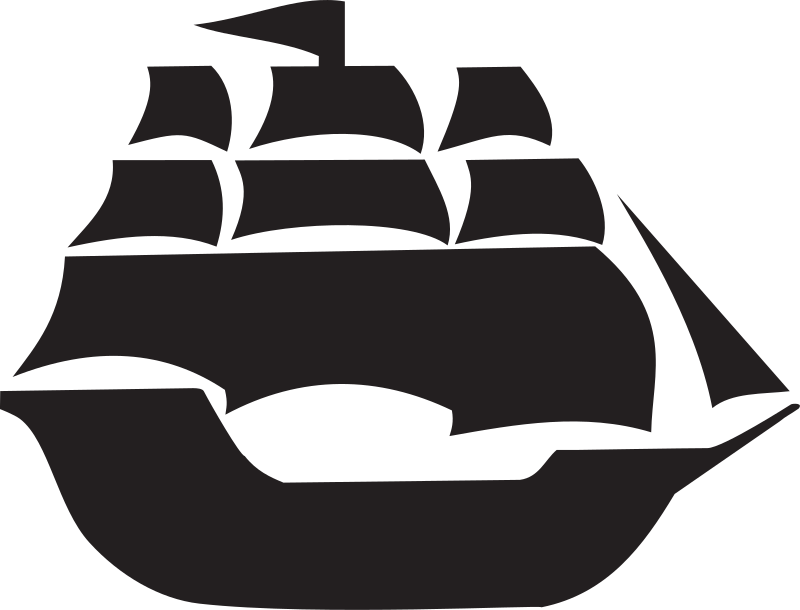 Pirate Boat with Pirate Flag - Openclipart