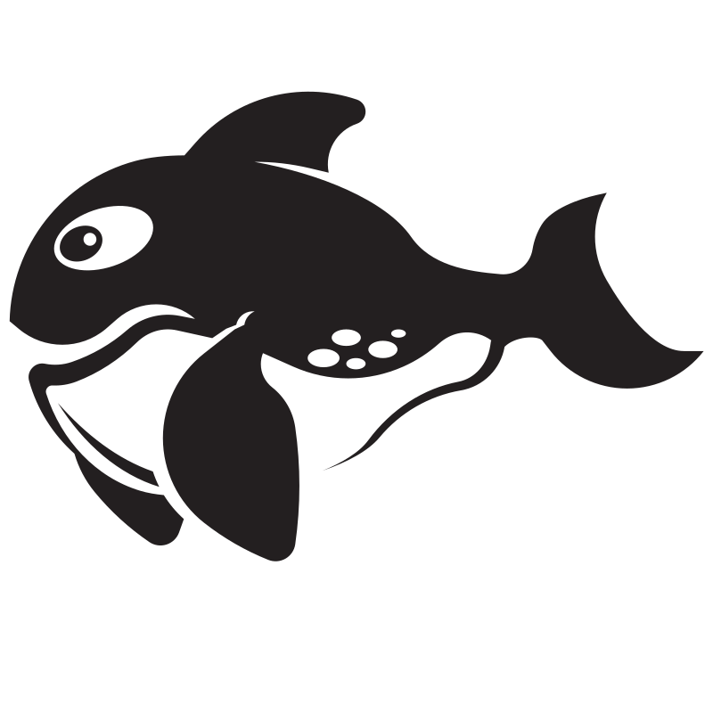 Fish silhouette monochrome clip art