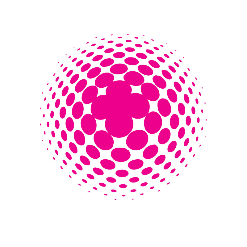 Pink halftone logotype concept