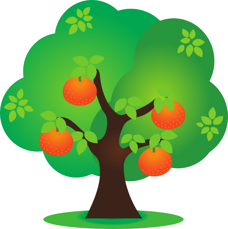 cartoon orange tree