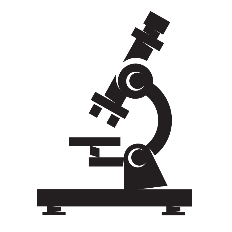 Silhouette of a microscope