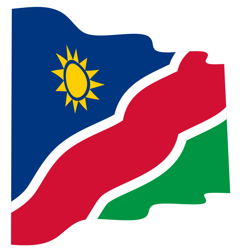 Waving flag of Namibia