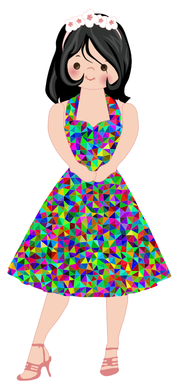 Rainbow Dress Lady