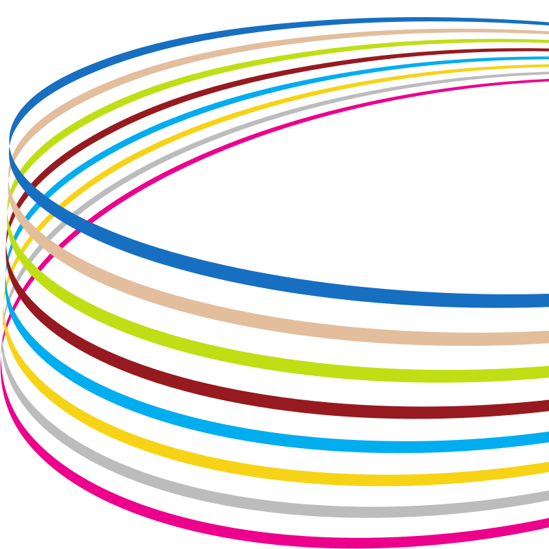 Curved coloured lines