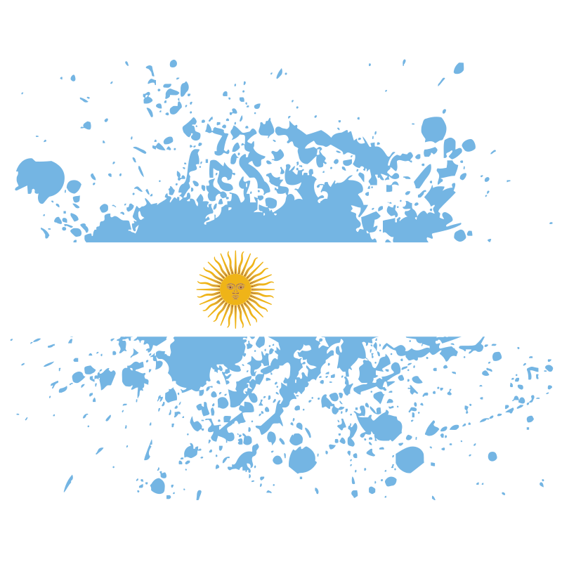 Argentina flag paint splatter