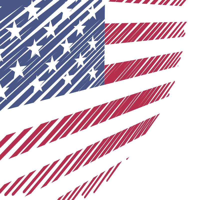 American flag scribble effect