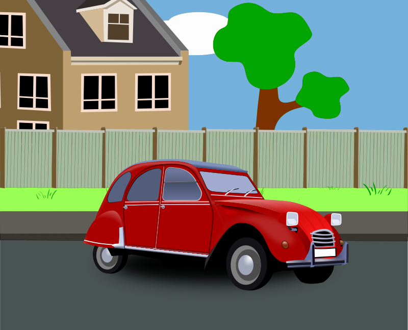 Car In Street Openclipart