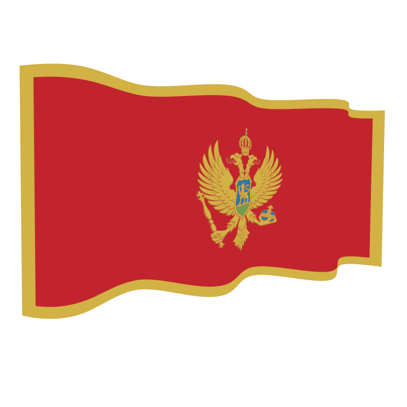Waving flag of Montenegro