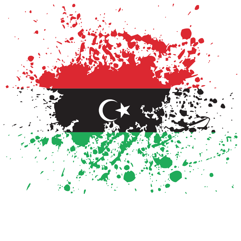 Libya flag ink grunge
