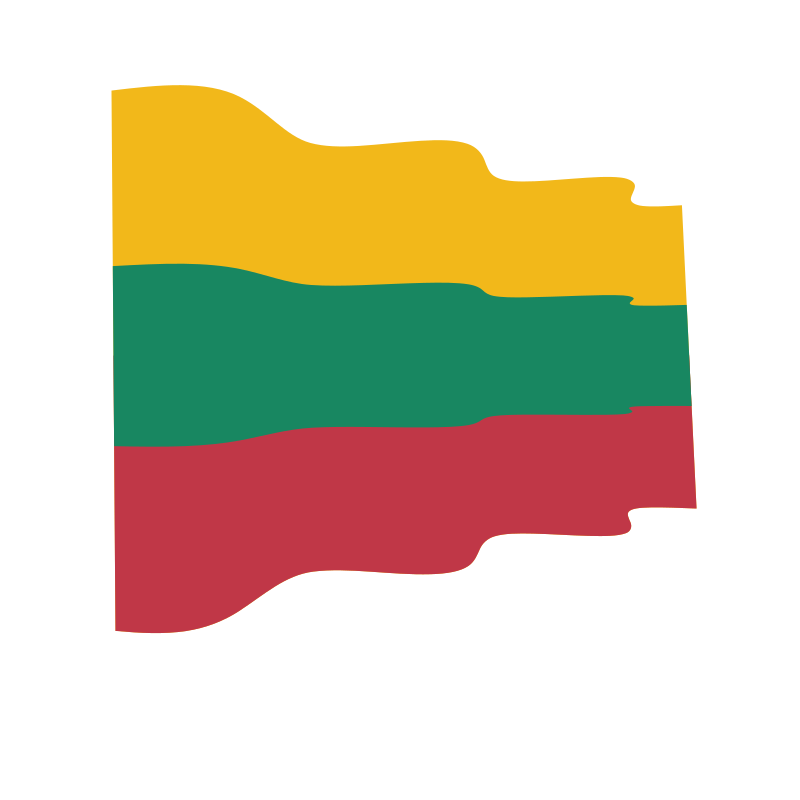 Waving flag of Lithuania