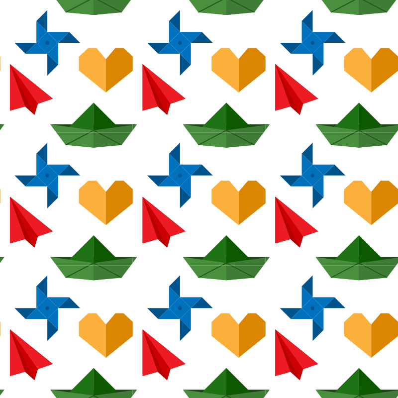 Origami shapes seamless pattern