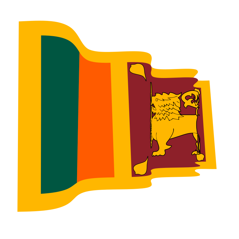 Waving national flag of Sri Lanka