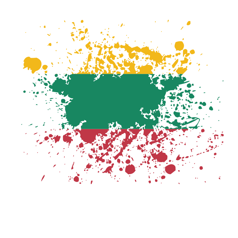 Lithuania flag paint splatter