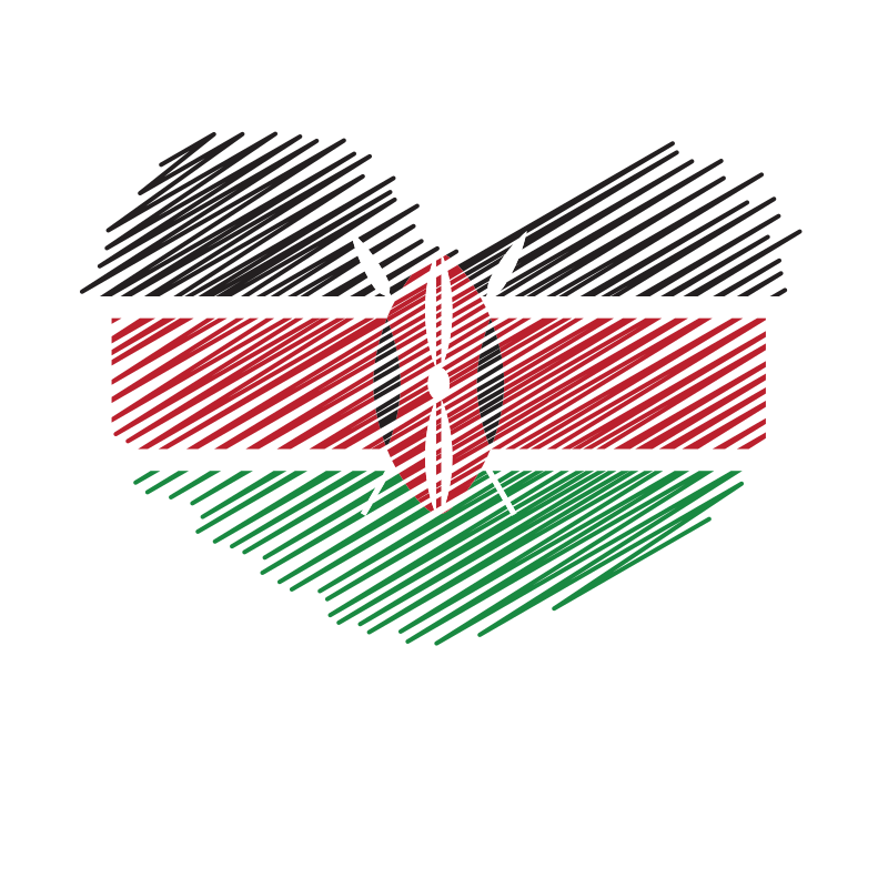 Kenyan flag heart symbol