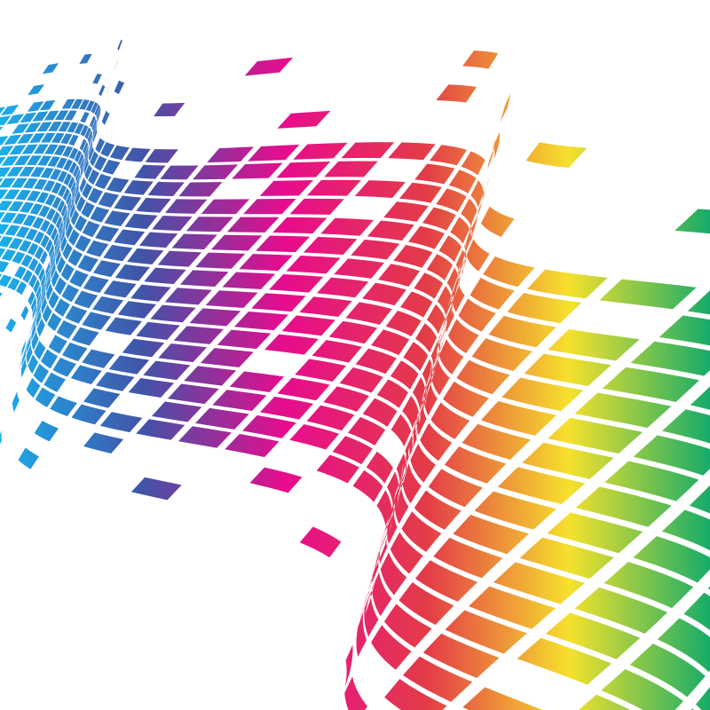 Wavy tiled pattern rainbow colour