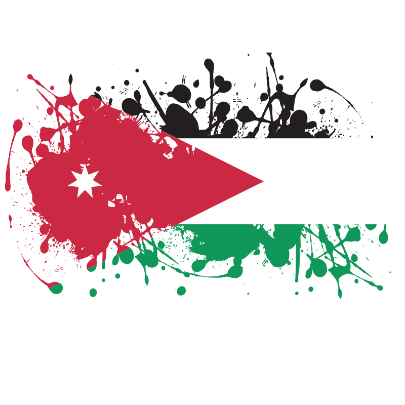 Flag of Jordan ink splatter