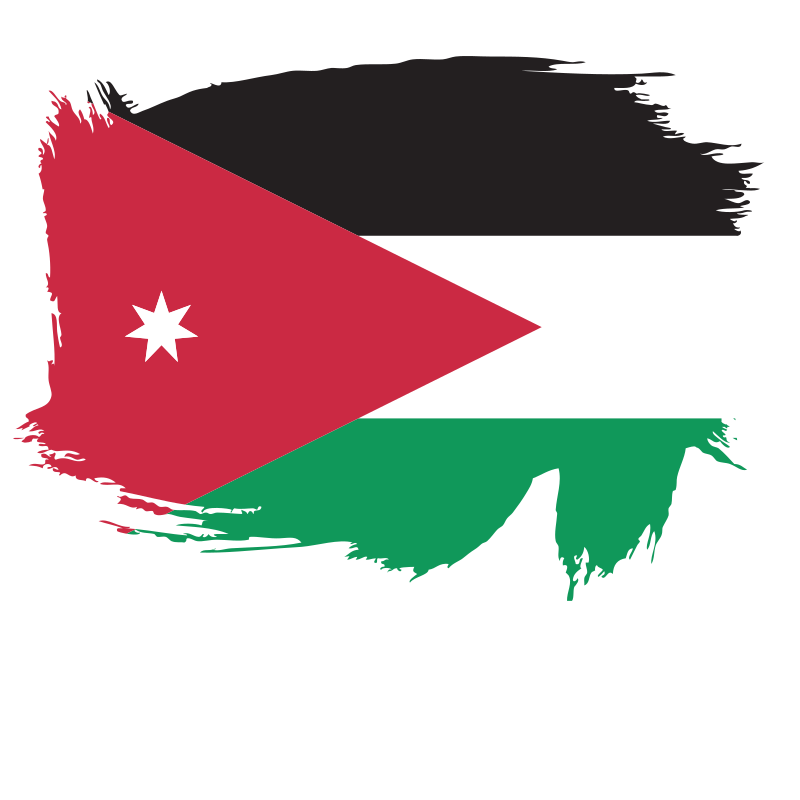 Brush stoke flag of the Kingdom of Jordan