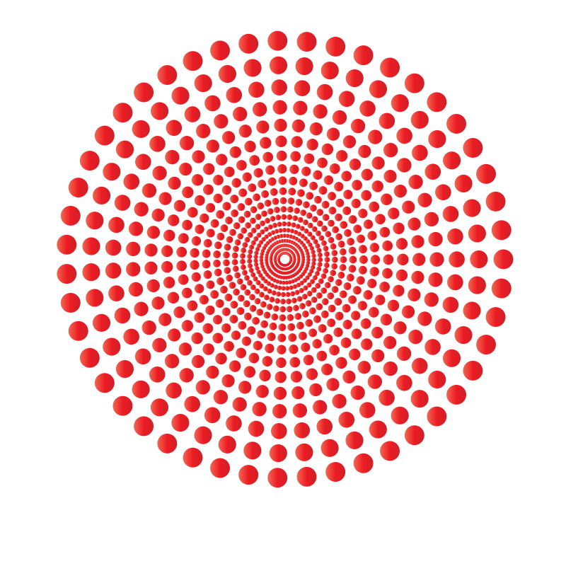 Halftone dots in circle