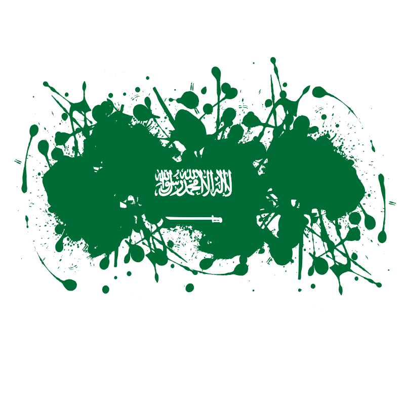 Saudi Arabia flag ink splatter