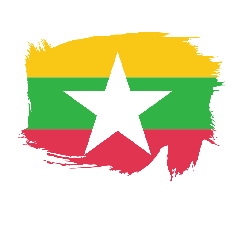 Myanmar flag brush stroke