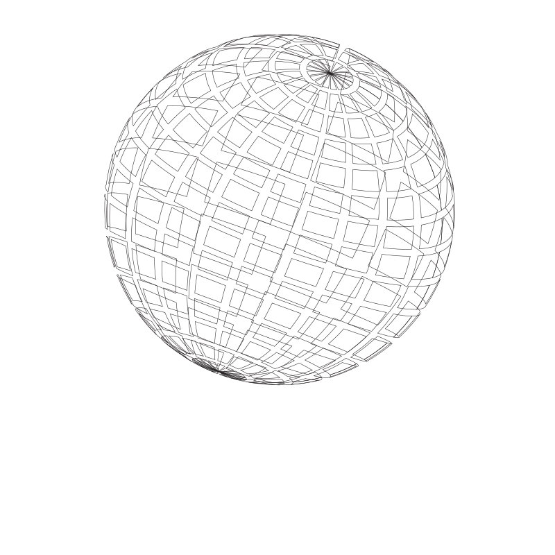 Spherical shape line art