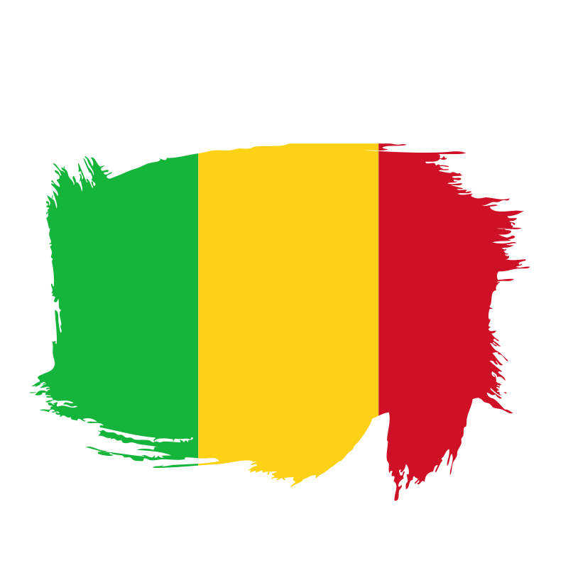 Mali flag brush stroke