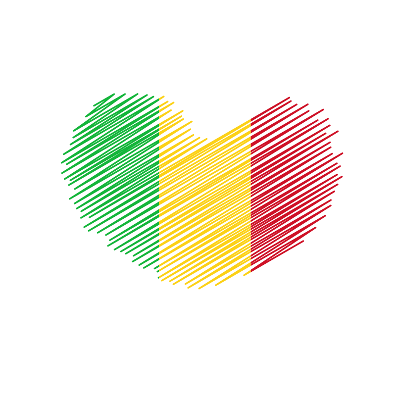 Mali flag heart