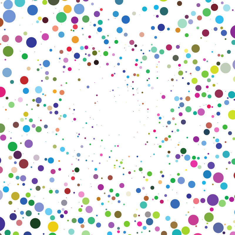 Coloured scattered dots