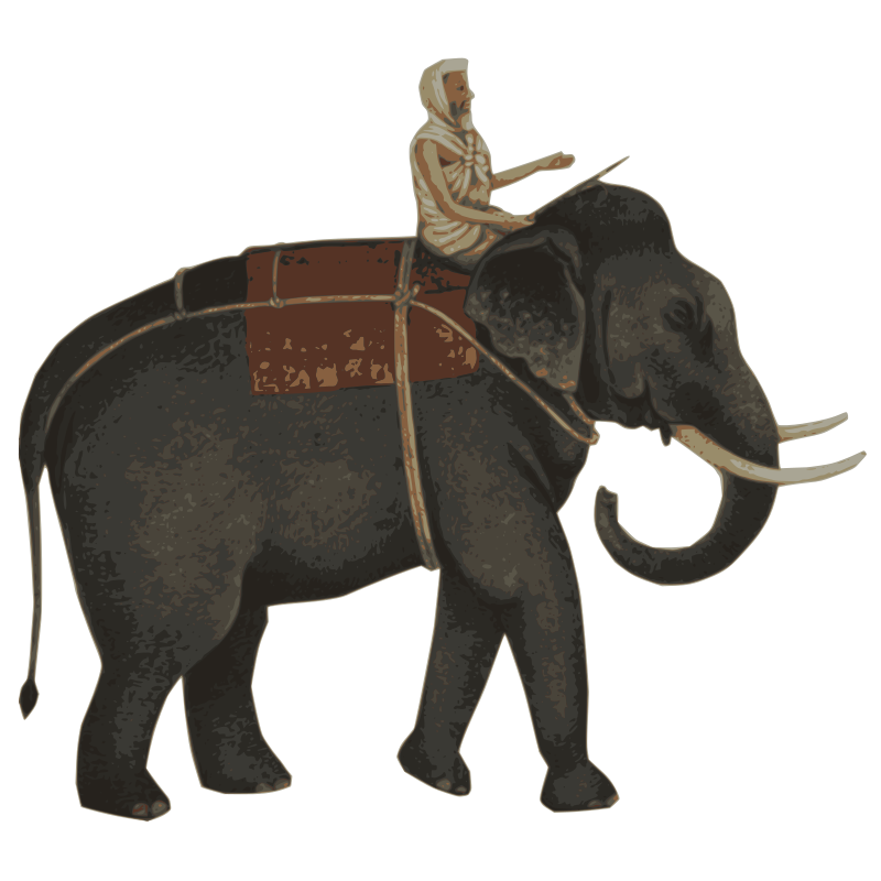 Mahout on an Elephant - Openclipart