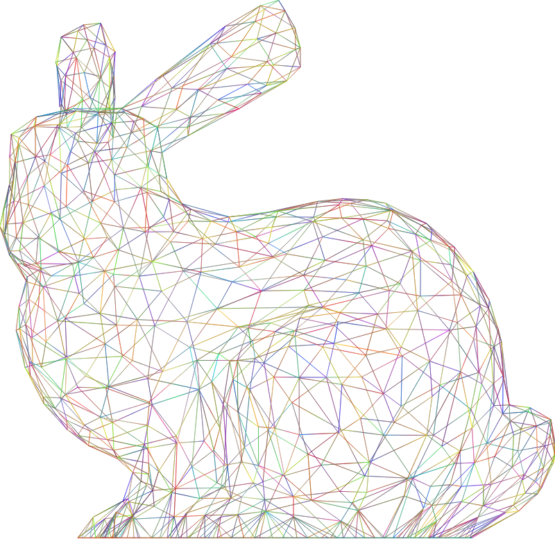 3D Stanford Bunny Wireframe Polyprismatic