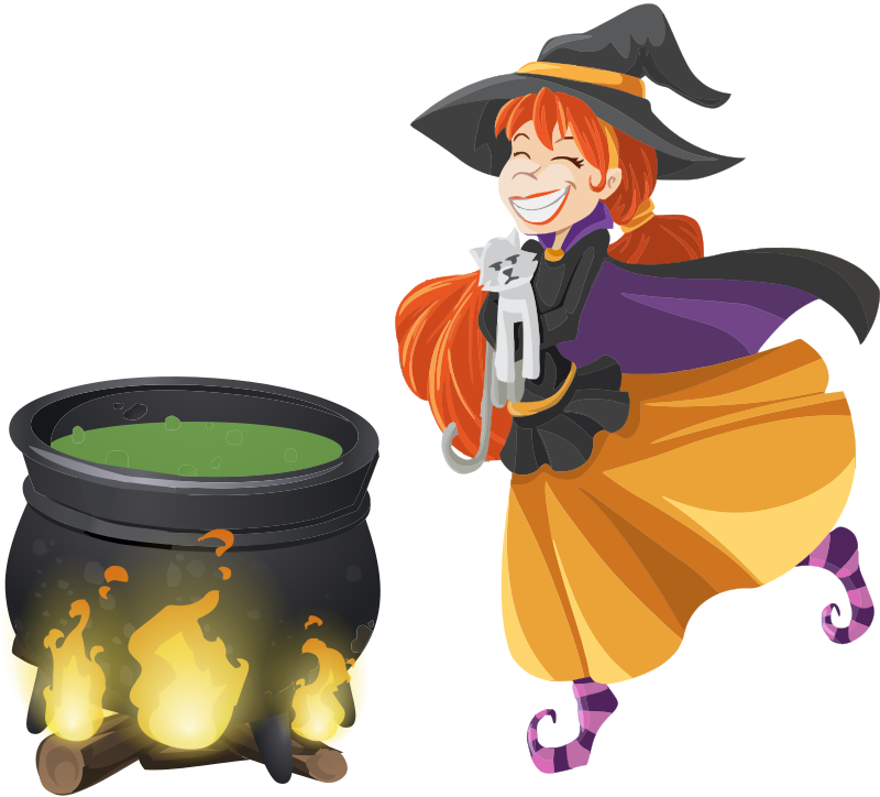 Witch and Cauldron
