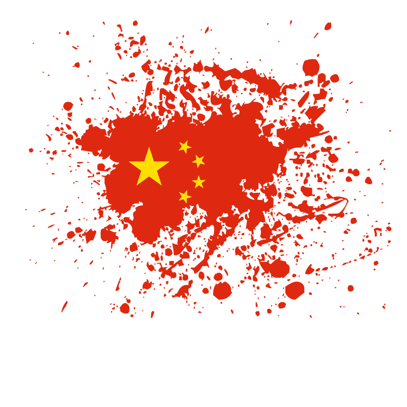 Chinese flag grunge ink