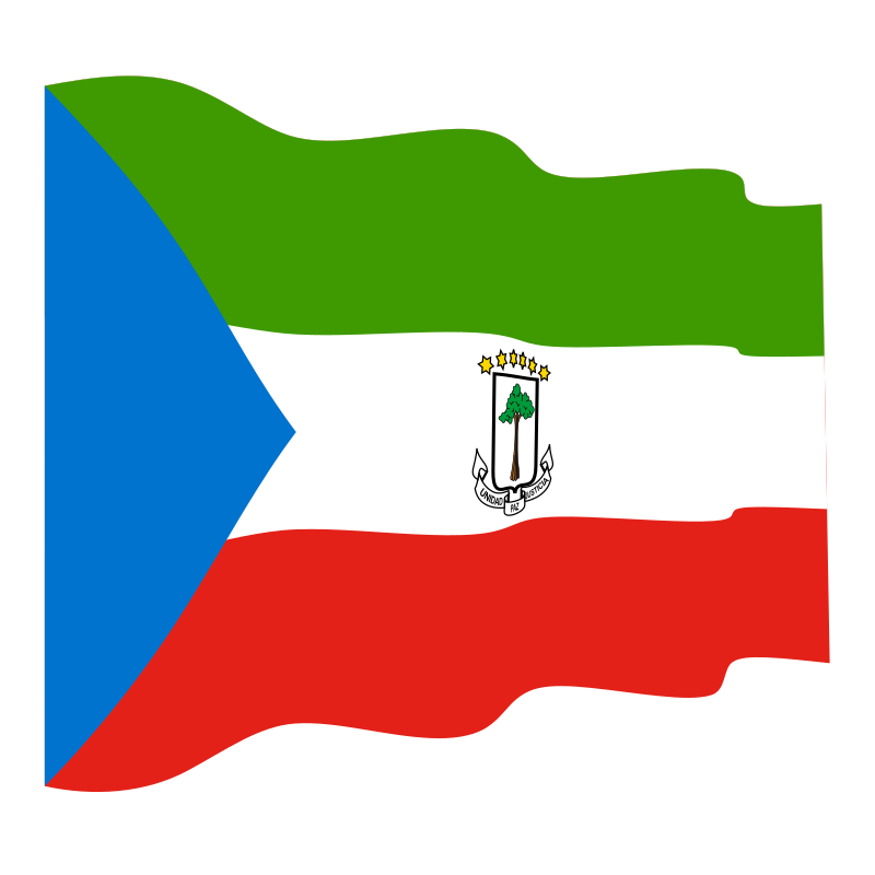 Waving flag of Equatorial Guinea