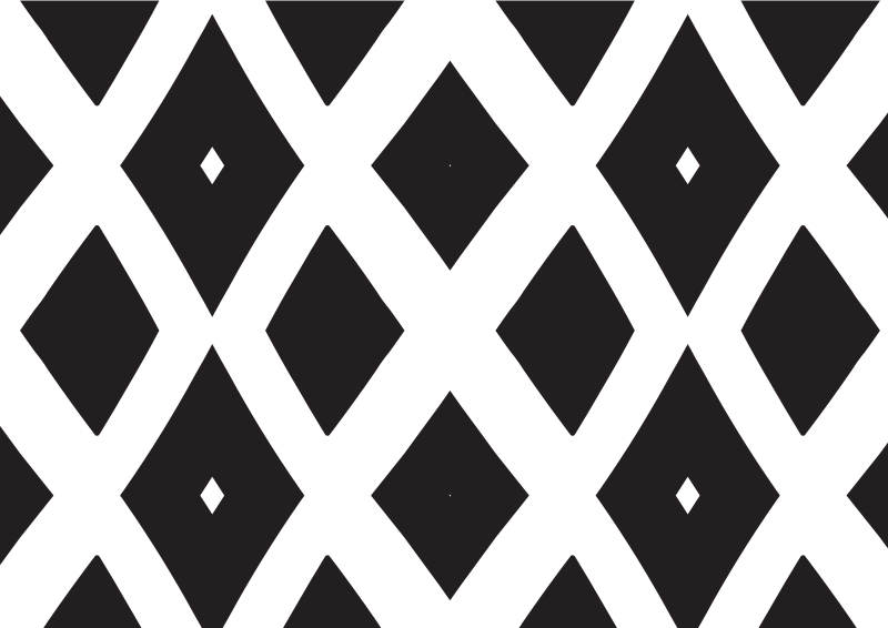 Rhomboid pattern black and white