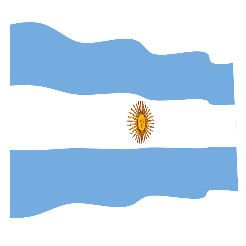 Waving flag of Argentina