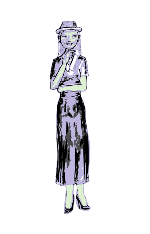 Standing Woman Drawing - Openclipart