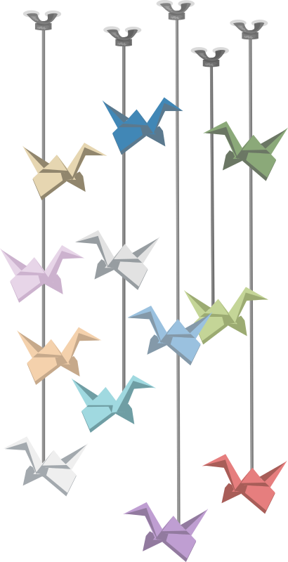 Glitch Hanging Origami Cranes