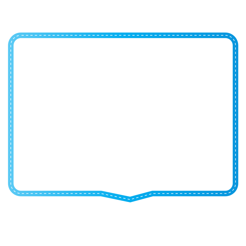 Speech bubble with blue border