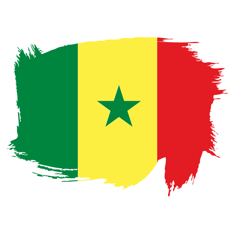 Senegal flag brush stroke