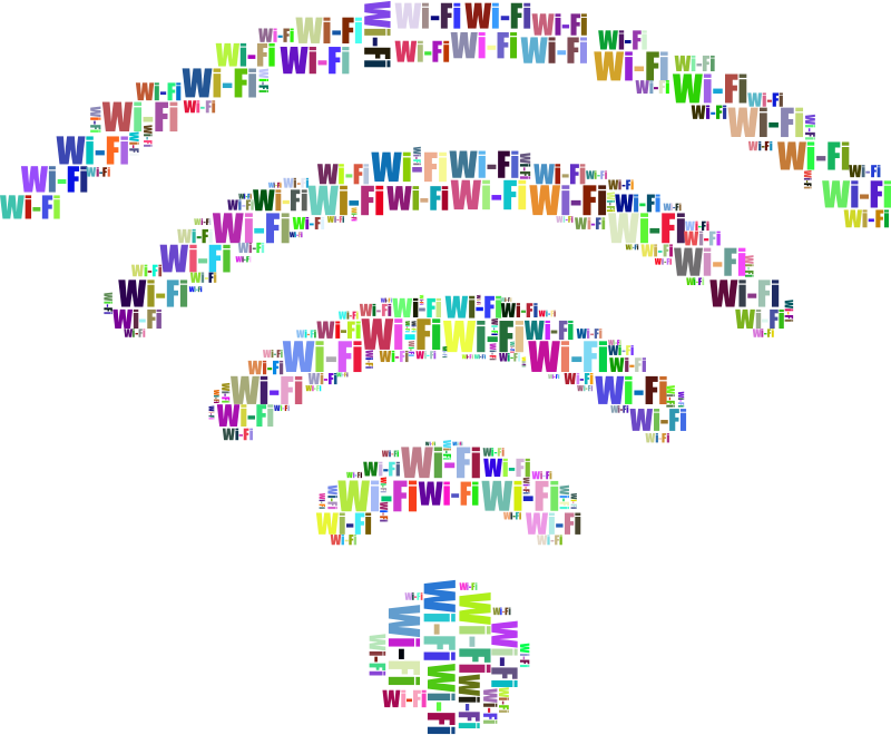 WiFi Signal Typography Colorful