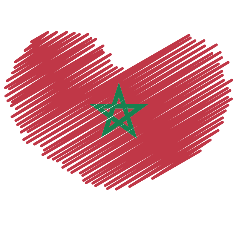 Morocco flag heart