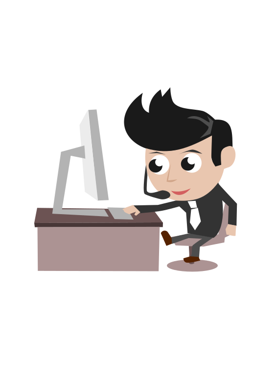 cartoon person working