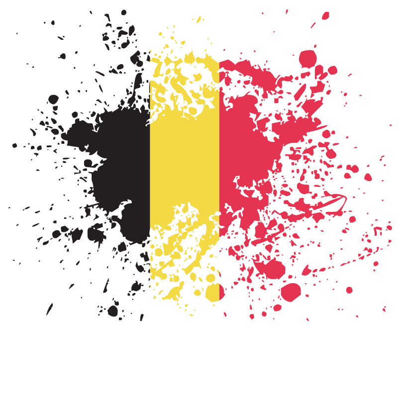 Belgian flag ink splatter